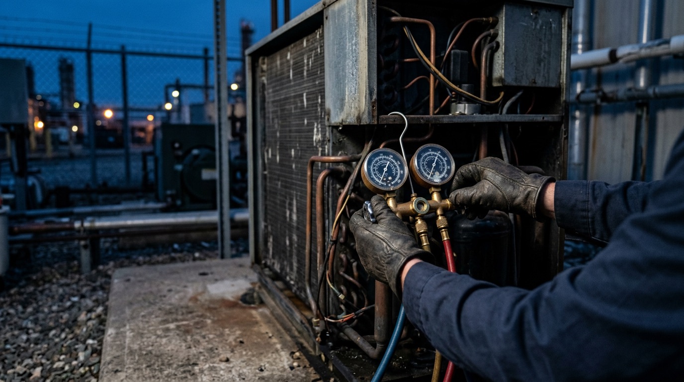 Illustrative image of commercial refrigeration service work